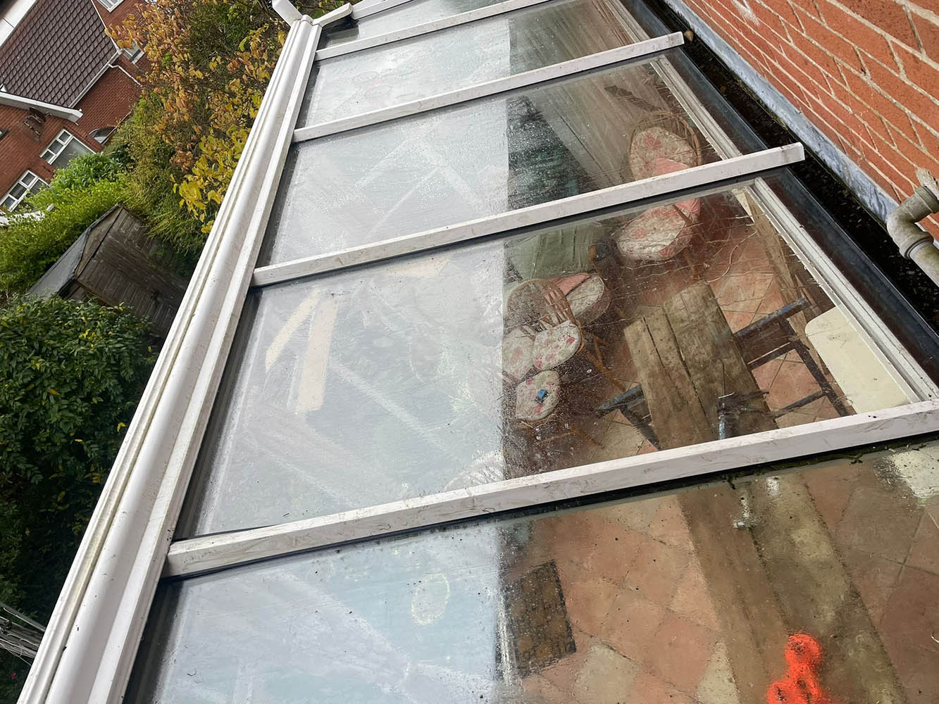 New glass installed in a sunroom